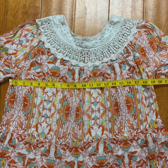 Anthropologie Women Midi Dress Size Sml Oversized Lace Floral Granny Cottagecore - Picture 12 of 14